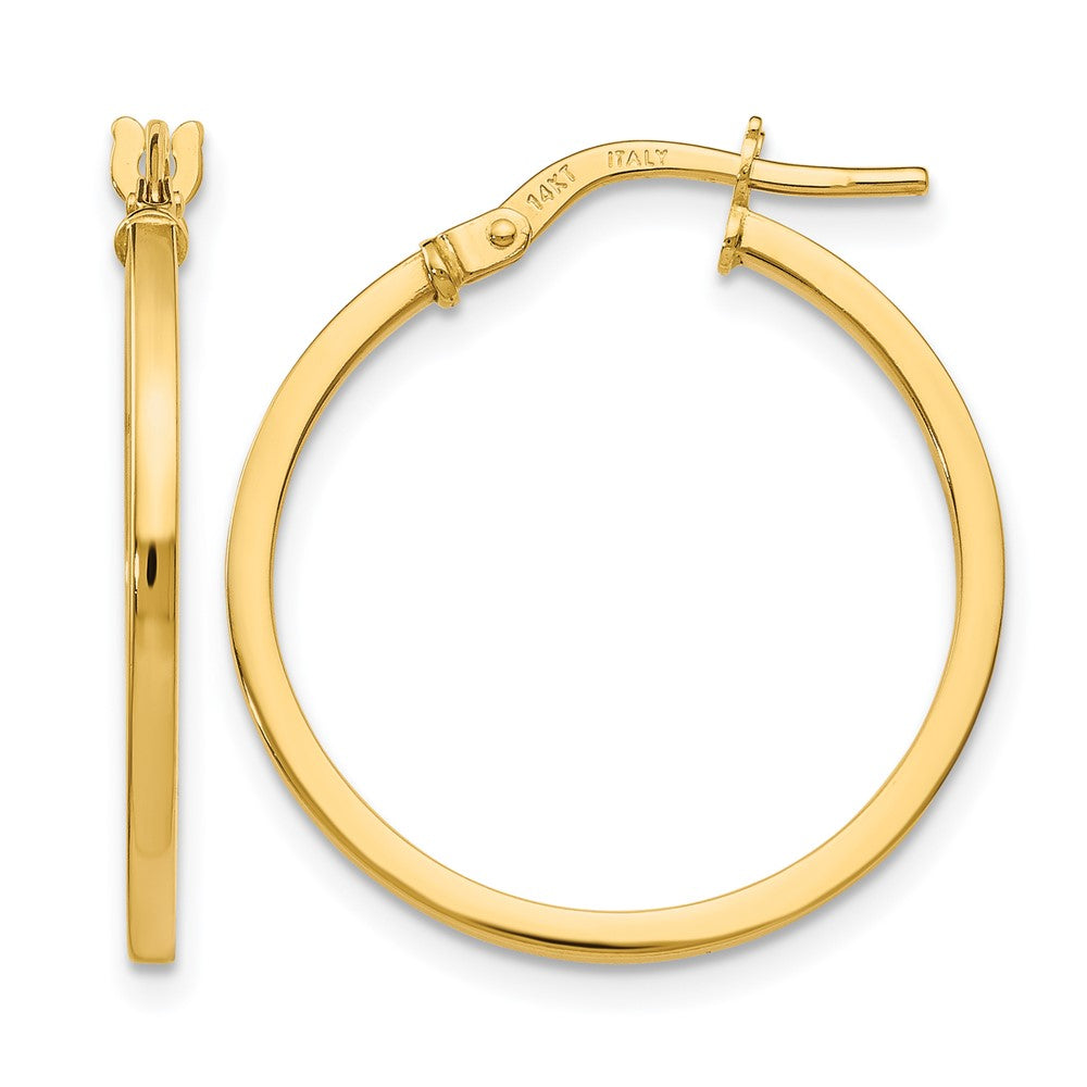 14K Yellow Gold Polished Hoop Earrings