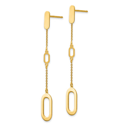 14K Yellow Gold Polished Post Dangle Earrings