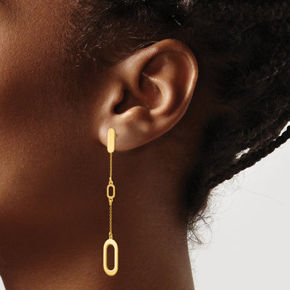 14K Yellow Gold Polished Post Dangle Earrings
