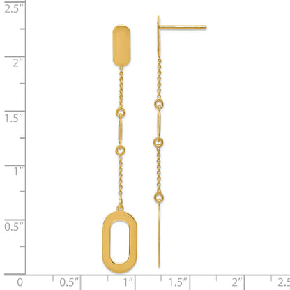 14K Yellow Gold Polished Post Dangle Earrings