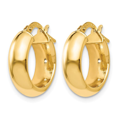 14K Yellow Gold Polished Hoop Earrings
