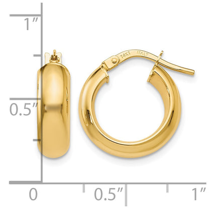 14K Yellow Gold Polished Hoop Earrings