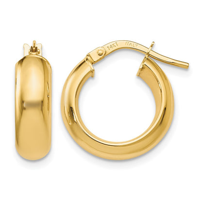 14K Yellow Gold Polished Hoop Earrings