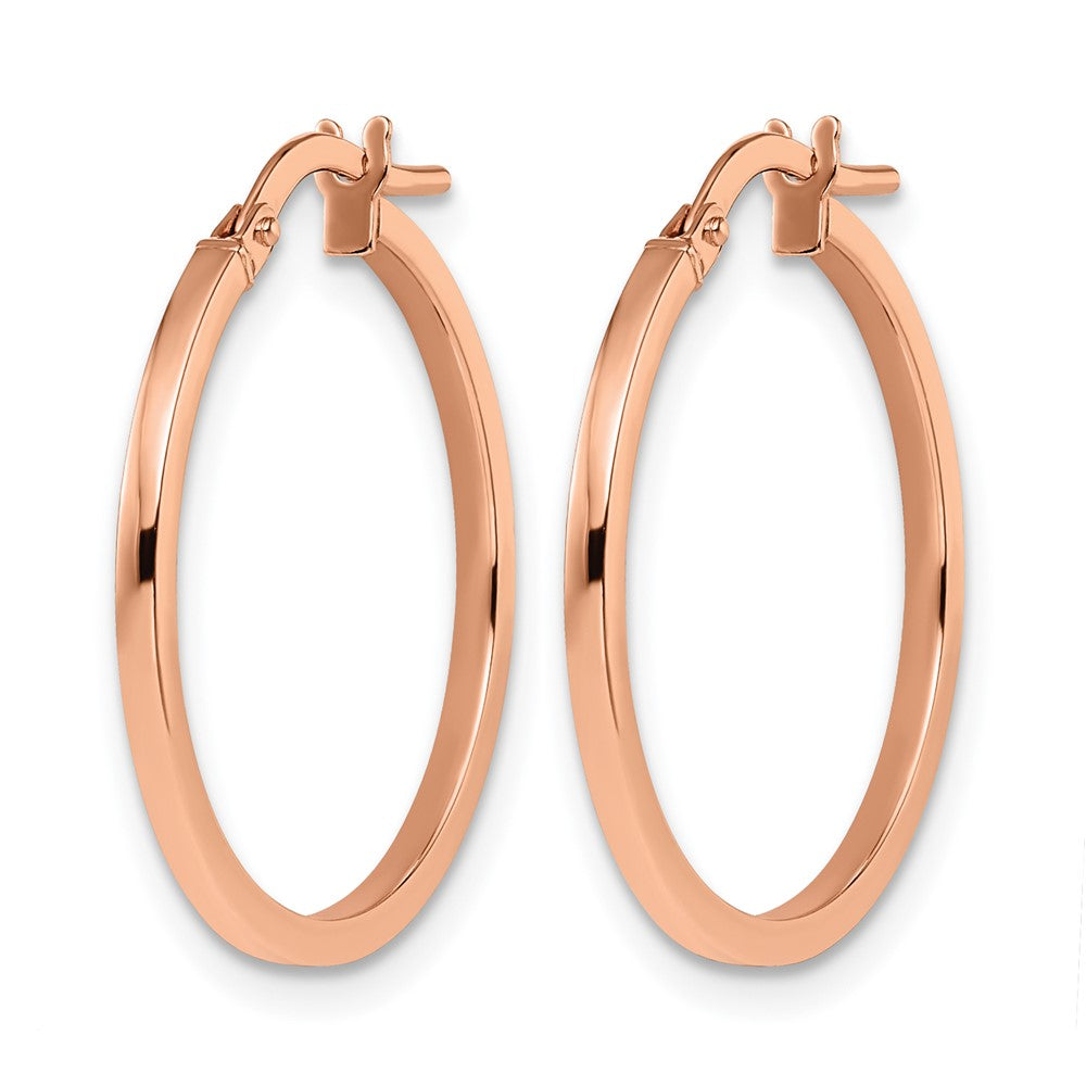 14K Rose Gold Polished Hoop Earrings