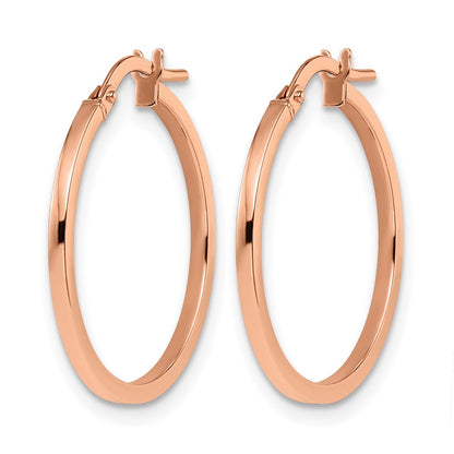 14K Rose Gold Polished Hoop Earrings
