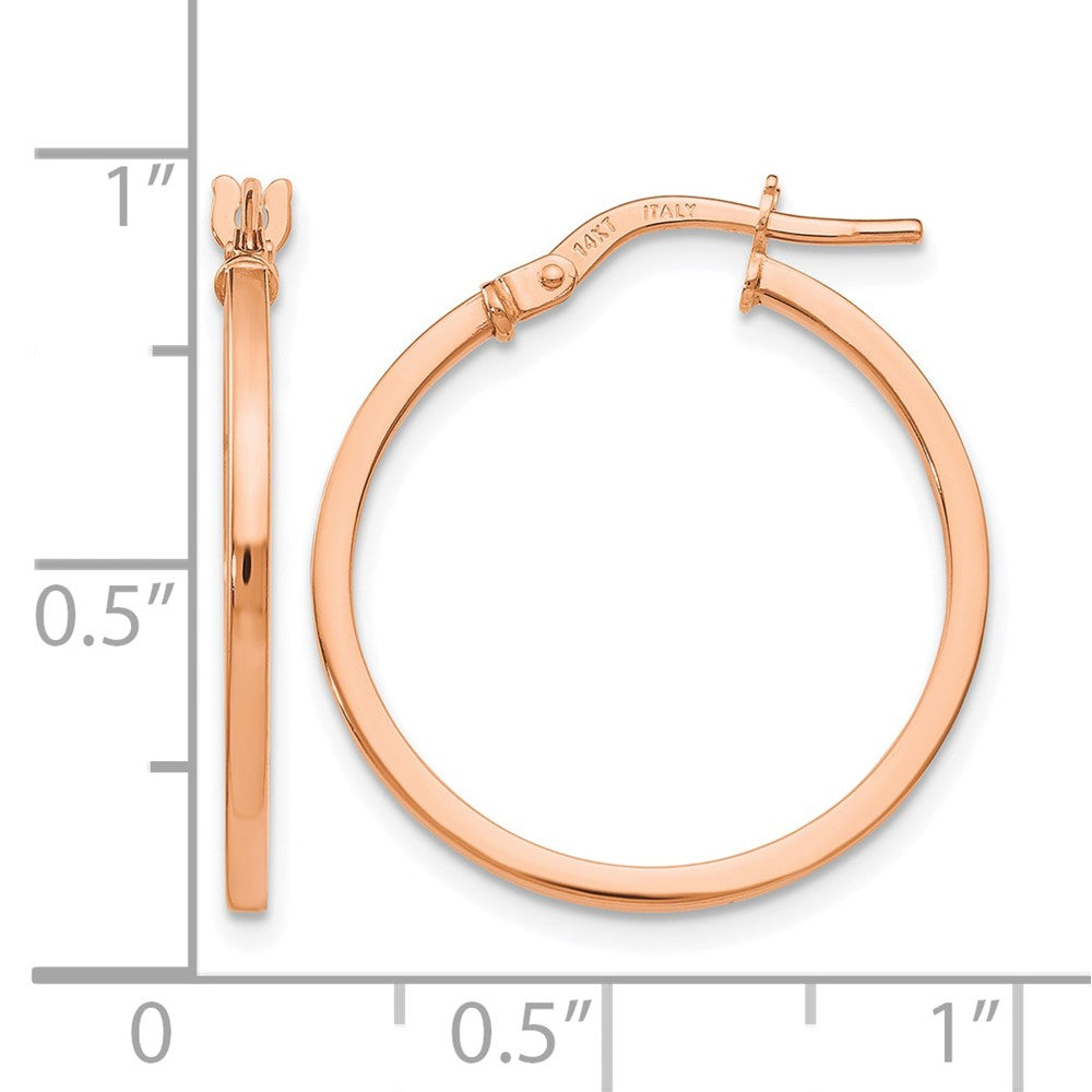14K Rose Gold Polished Hoop Earrings