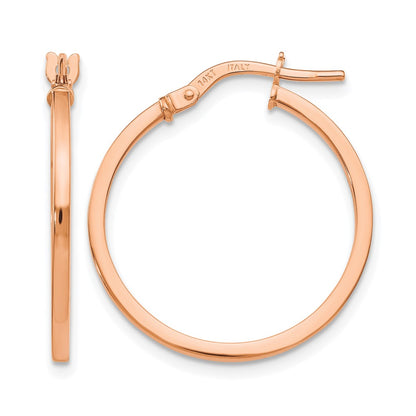 14K Rose Gold Polished Hoop Earrings