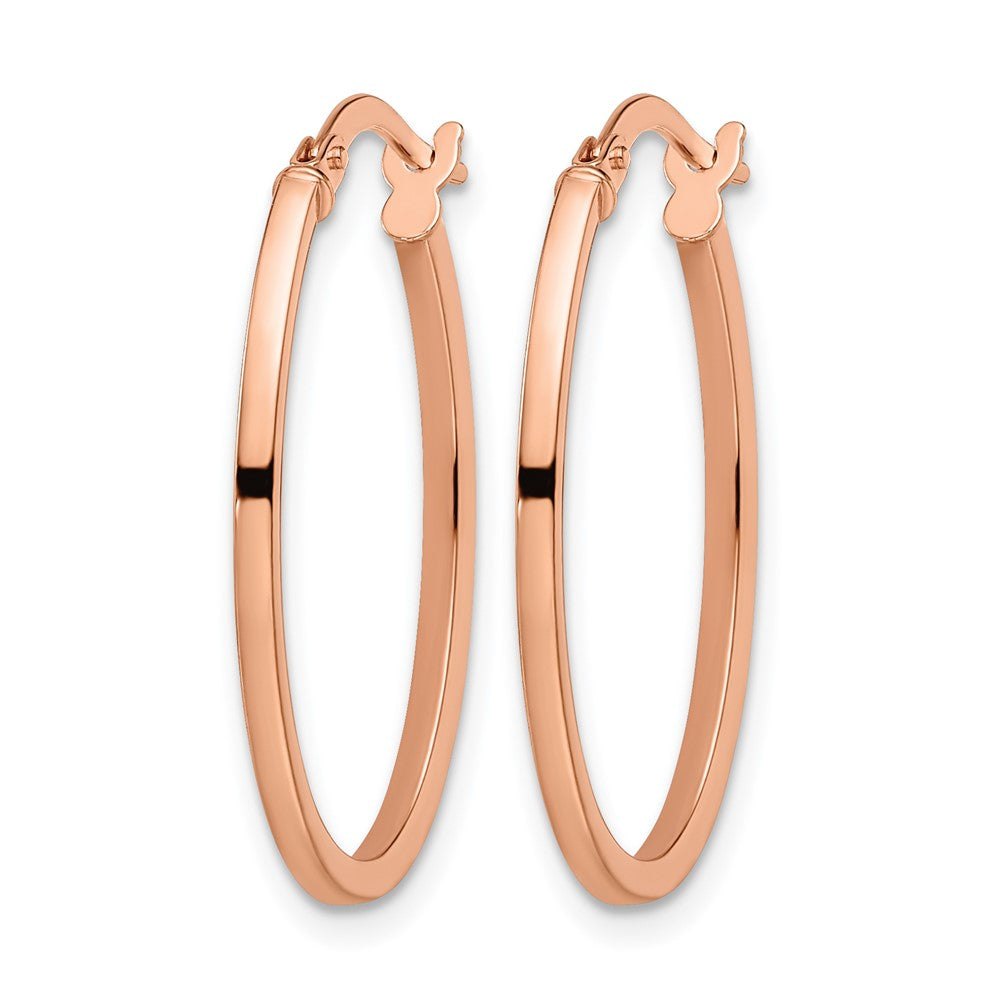 14K Rose Gold Polished Oval Hoop Earrings