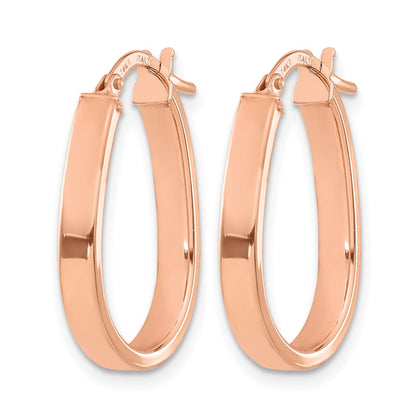 14K Rose Gold Polished U-Shape Hoop Earrings