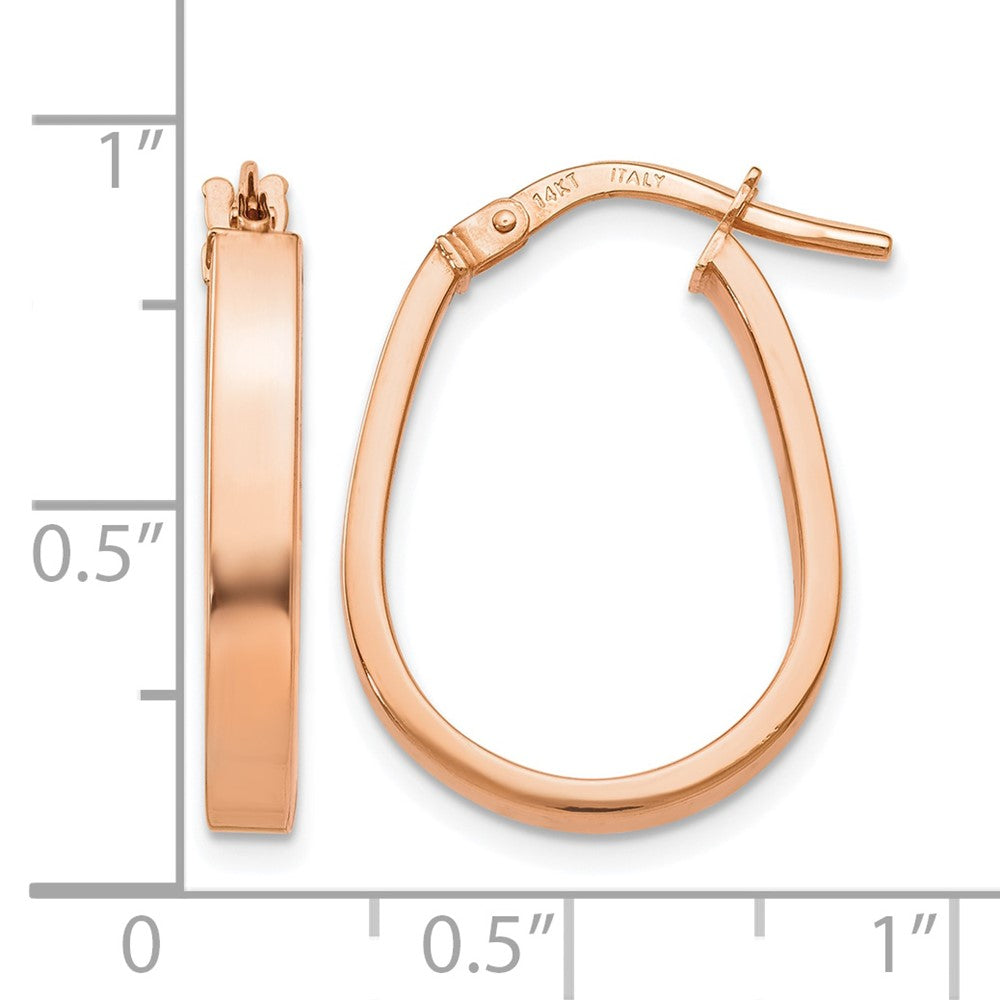 14K Rose Gold Polished U-Shape Hoop Earrings