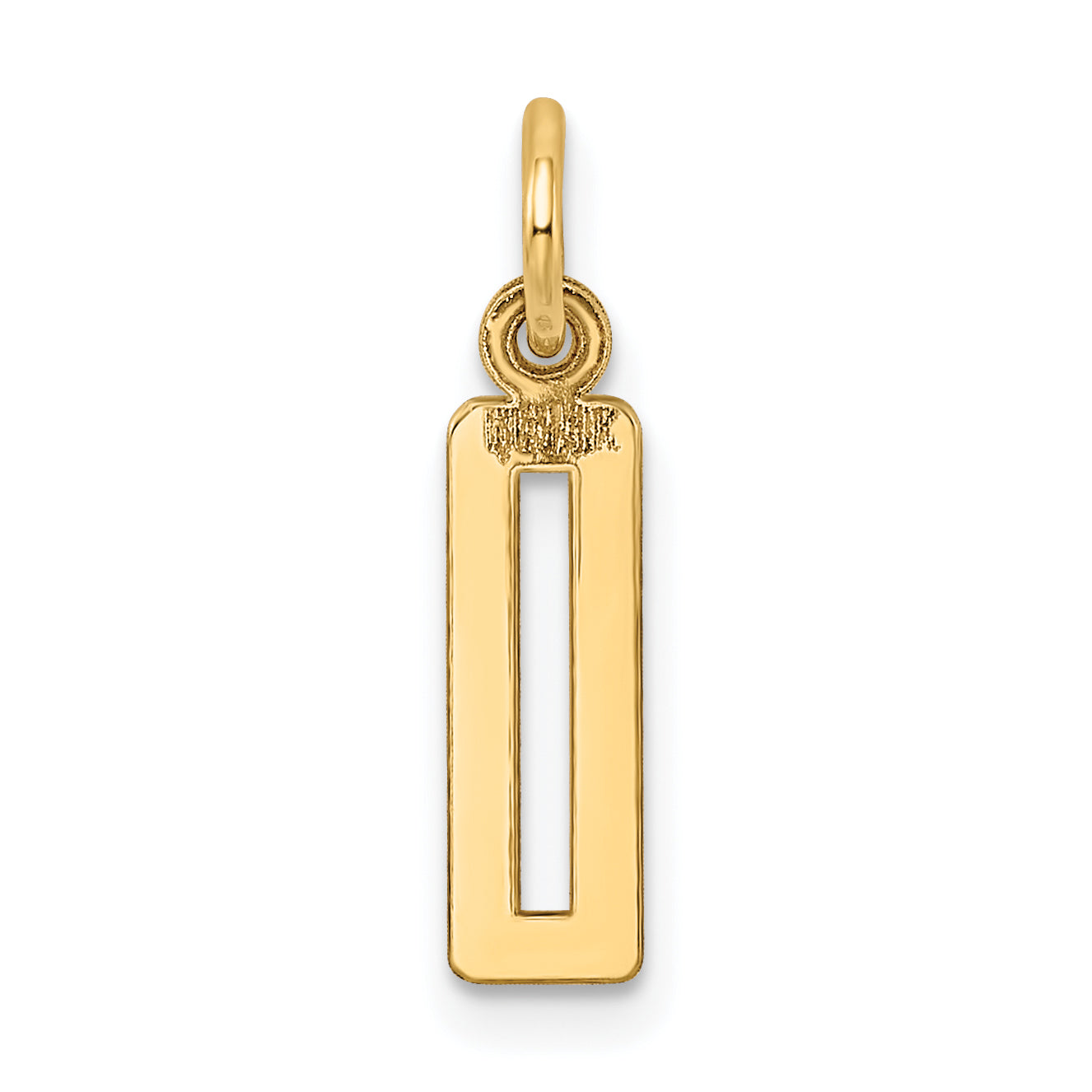 14K Yellow Gold Small Elongated Number 0 Charm