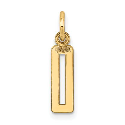 14K Yellow Gold Small Elongated Number 0 Charm