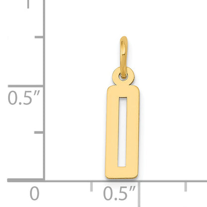 14K Yellow Gold Small Elongated Number 0 Charm