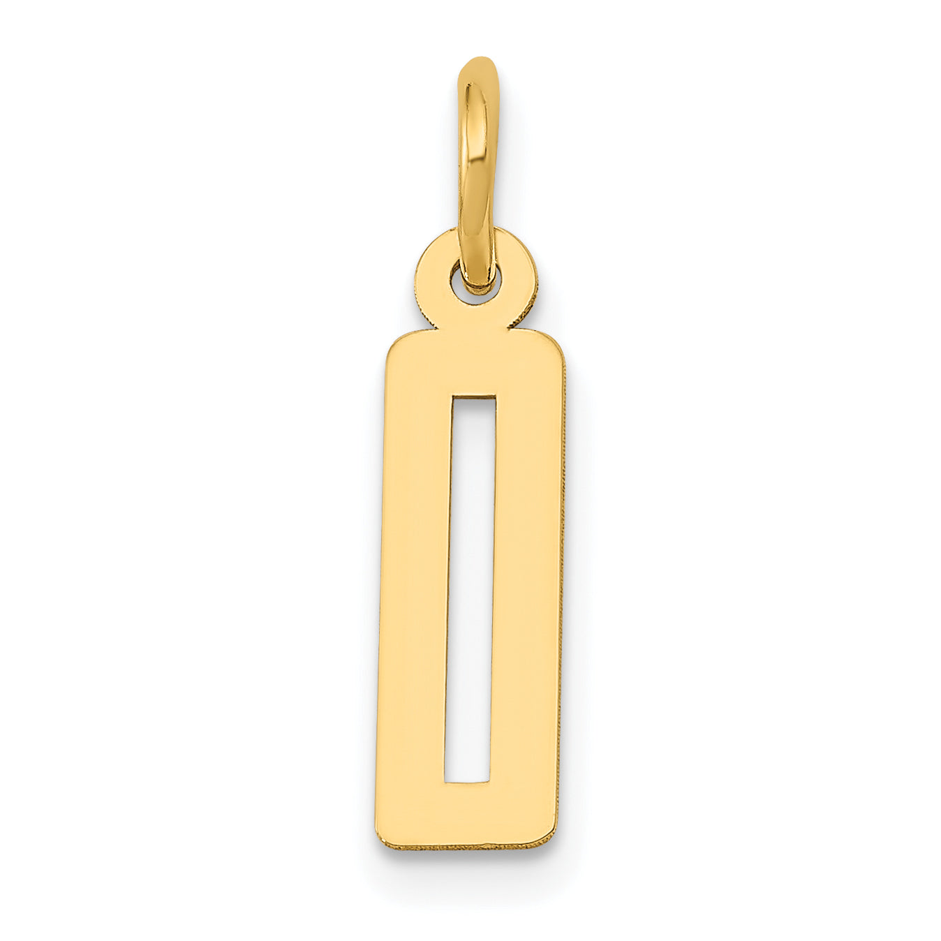14K Yellow Gold Small Elongated Number 0 Charm