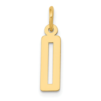 14K Yellow Gold Small Elongated Number 0 Charm