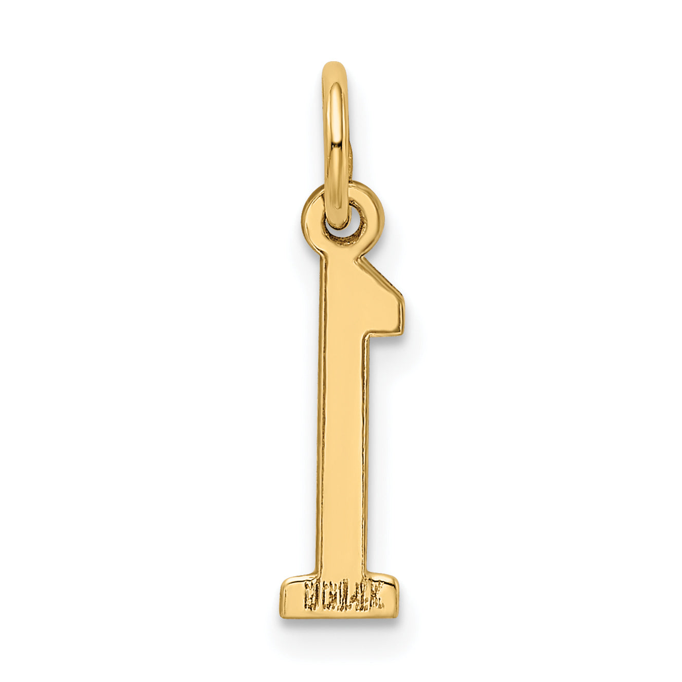 14K Yellow Gold Small Elongated Number 1 Charm