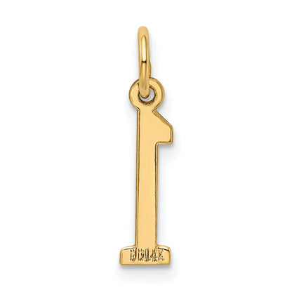 14K Yellow Gold Small Elongated Number 1 Charm