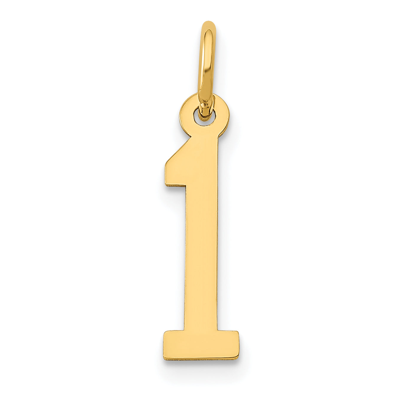 14K Yellow Gold Small Elongated Number 1 Charm
