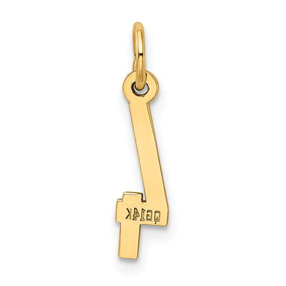 14K Yellow Gold Small Elongated Number 4 Charm