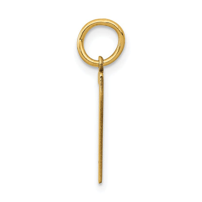 14K Yellow Gold Small Elongated Number 7 Charm