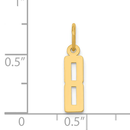 14K Yellow Gold Small Elongated Number 8 Charm