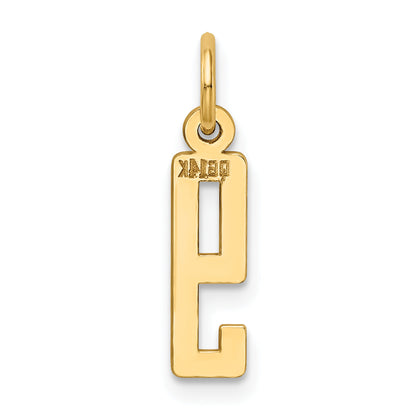 14K Yellow Gold Small Elongated Number 9 Charm