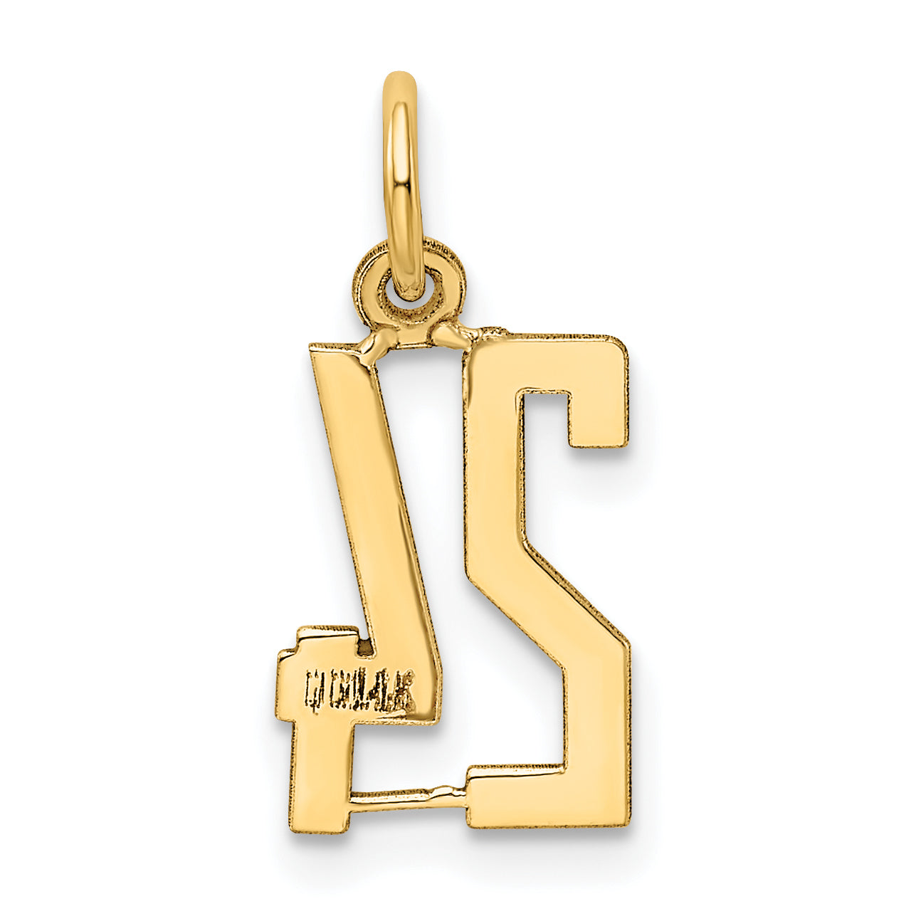 14K Yellow Gold Small Elongated Number 24 Charm