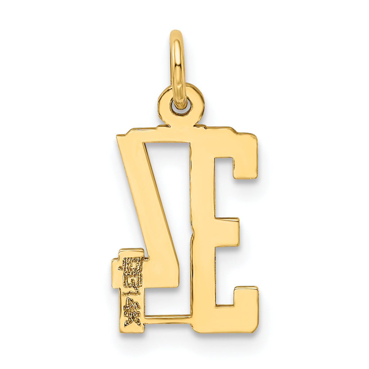 14K Yellow Gold Small Elongated Number 34 Charm