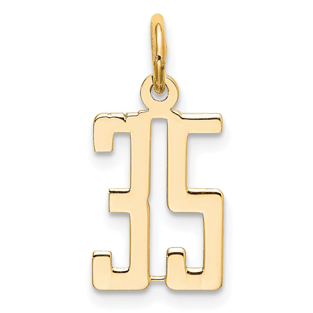 14K Yellow Gold Small Elongated Number 35 Charm