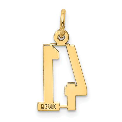 14K Yellow Gold Small Elongated Number 41 Charm