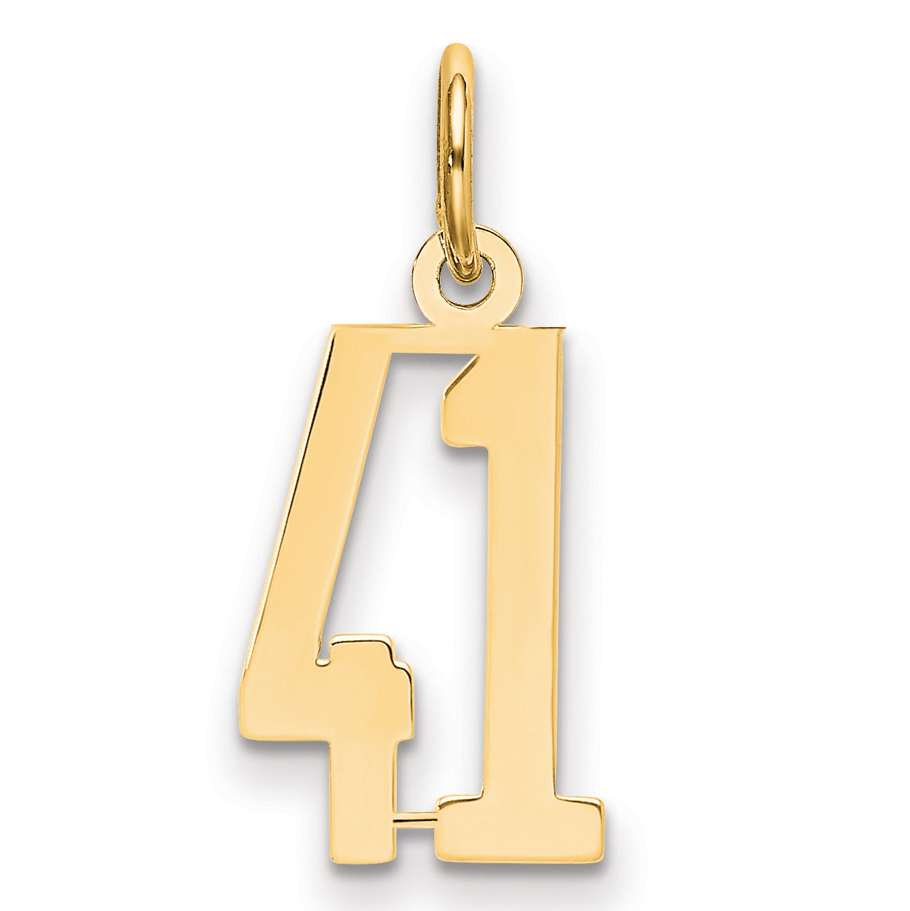 14K Yellow Gold Small Elongated Number 41 Charm