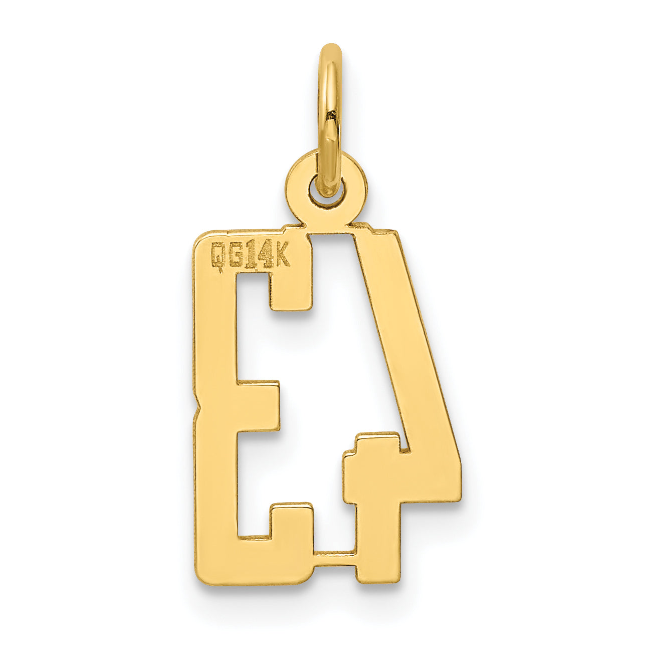 14K Yellow Gold Small Elongated Number 43 Charm