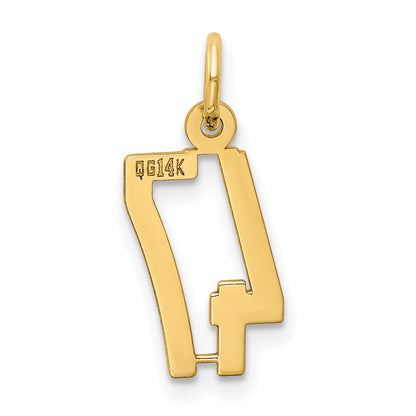 14K Yellow Gold Small Elongated Number 47 Charm
