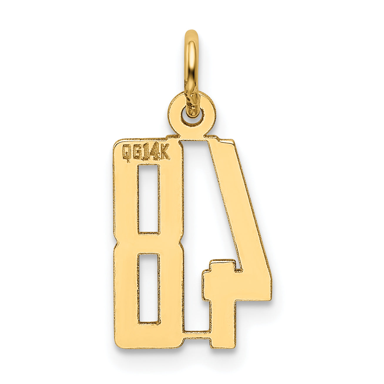 14K Yellow Gold Small Elongated Number 48 Charm