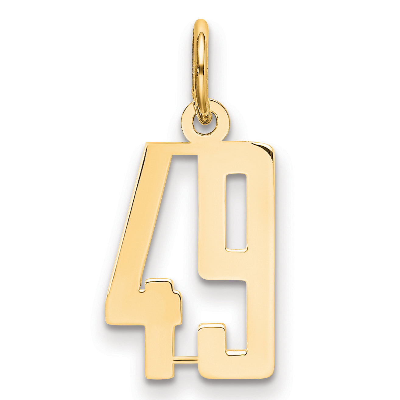 14K Yellow Gold Small Elongated Number 49 Charm