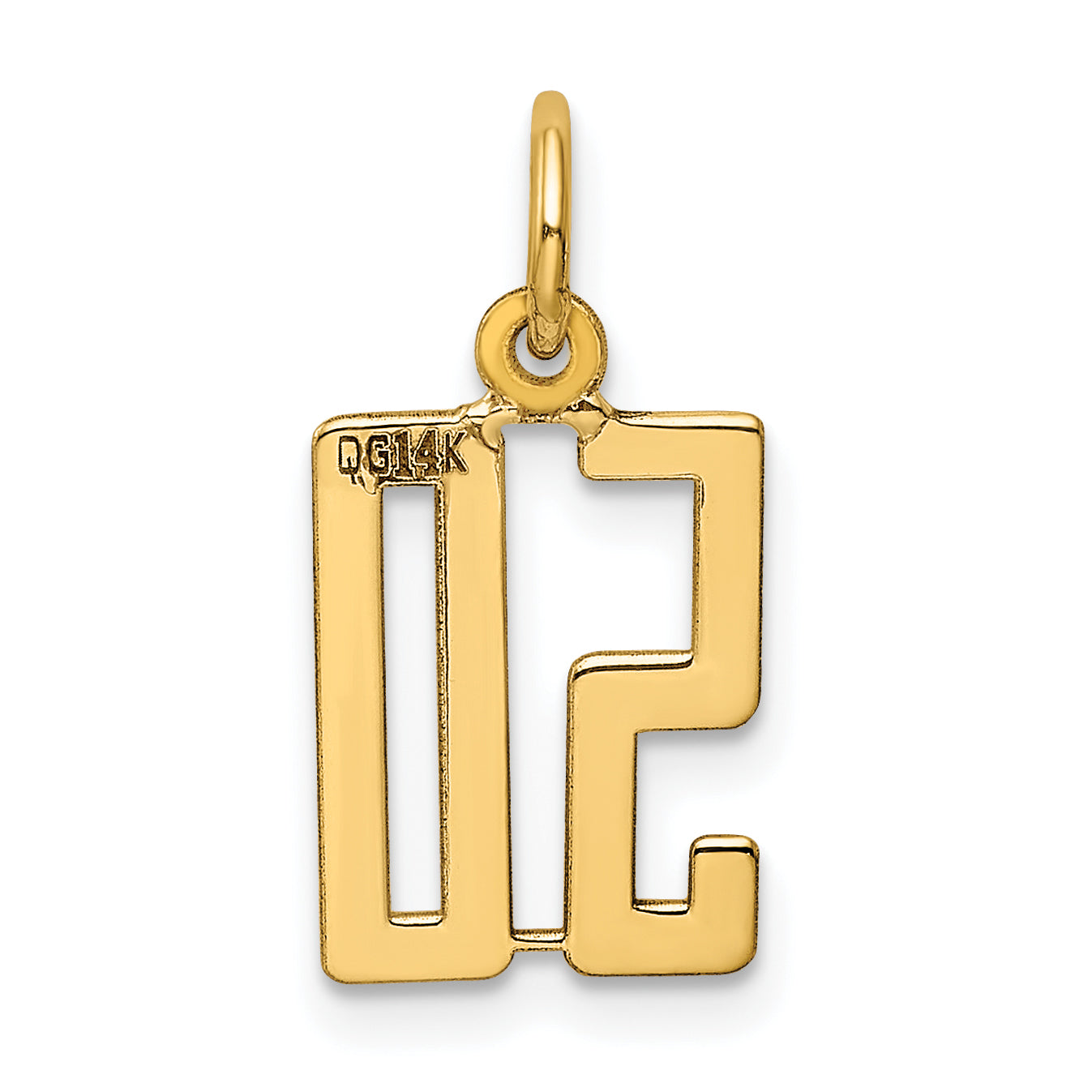 14K Yellow Gold Small Elongated Number 50 Charm
