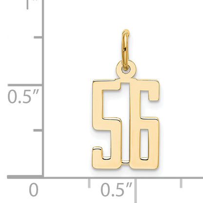 14K Yellow Gold Small Elongated Number 56 Charm