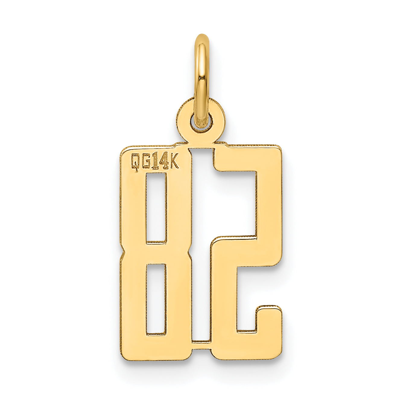 14K Yellow Gold Small Elongated Number 58 Charm