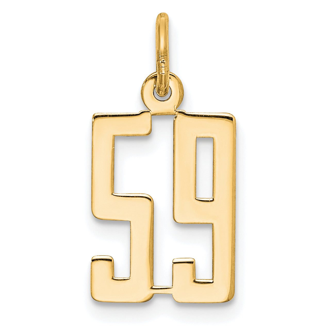 14K Yellow Gold Small Elongated Number 59 Charm
