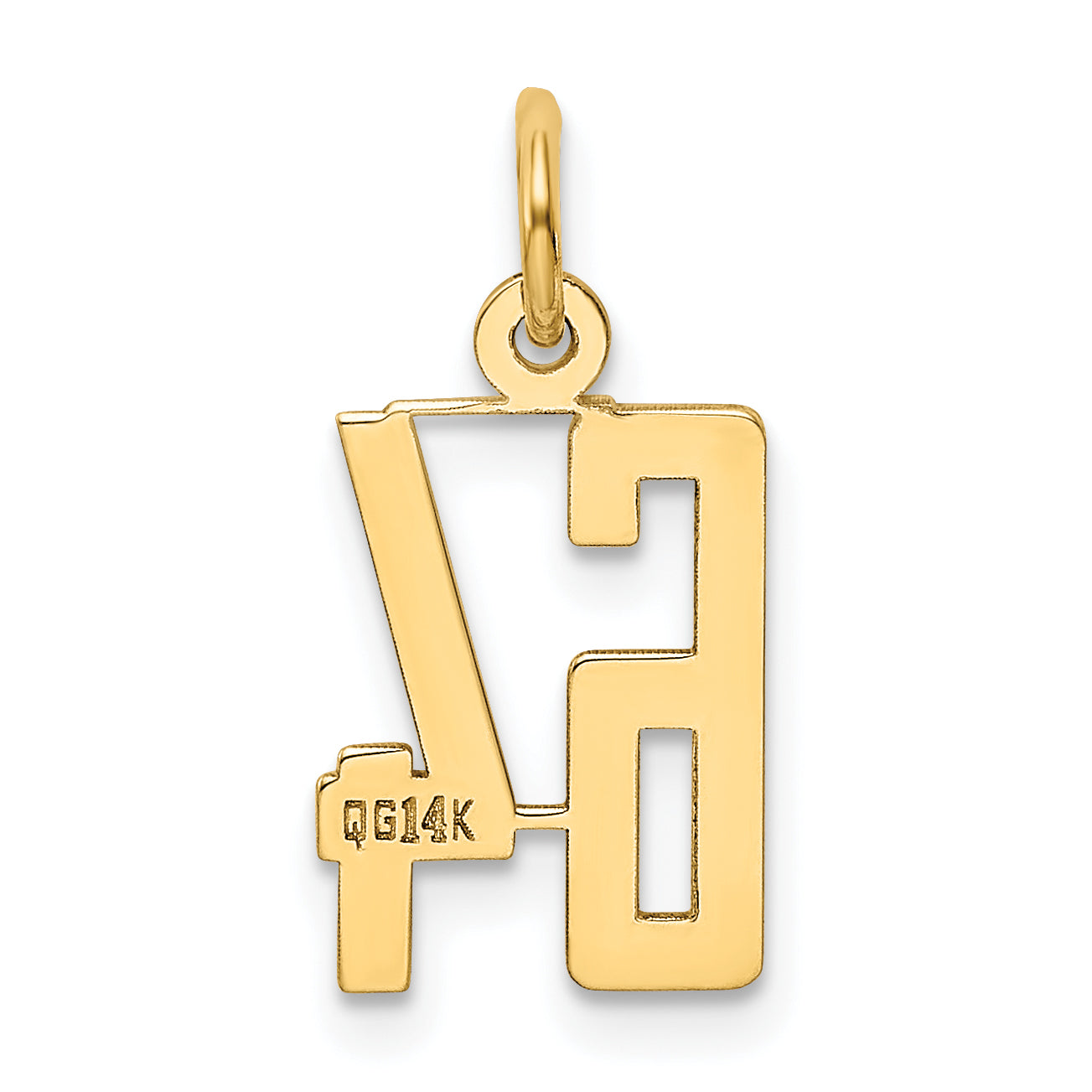 14K Yellow Gold Small Elongated Number 64 Charm