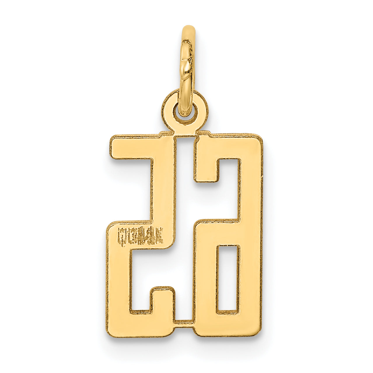14K Yellow Gold Small Elongated Number 65 Charm