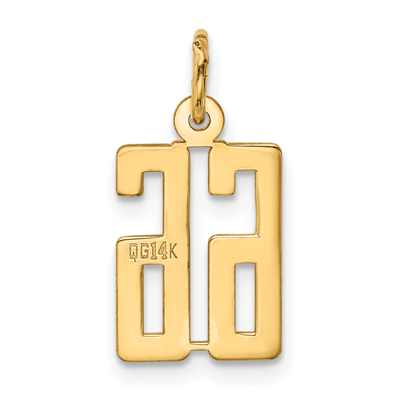 14K Yellow Gold Small Elongated Number 66 Charm