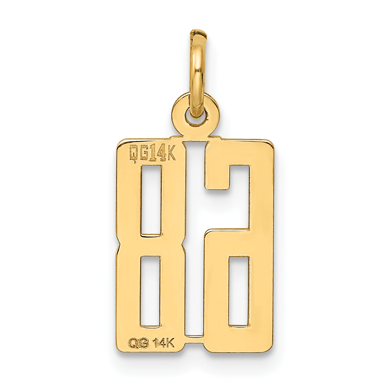 14K Yellow Gold Small Elongated Number 68 Charm