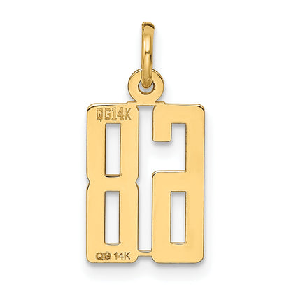 14K Yellow Gold Small Elongated Number 68 Charm