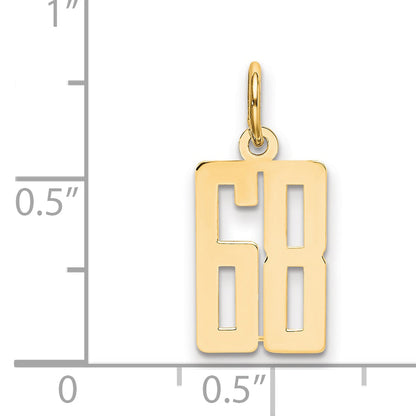 14K Yellow Gold Small Elongated Number 68 Charm