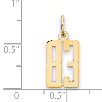 14K Yellow Gold Small Elongated Number 83 Charm