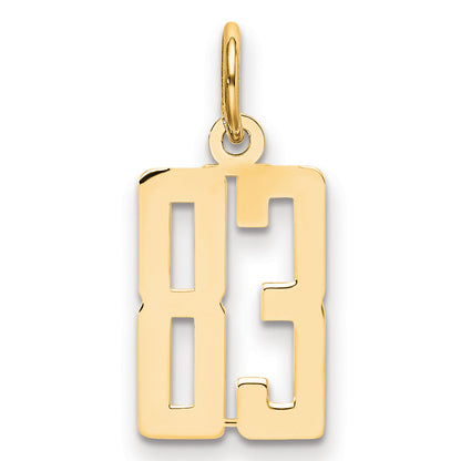 14K Yellow Gold Small Elongated Number 83 Charm