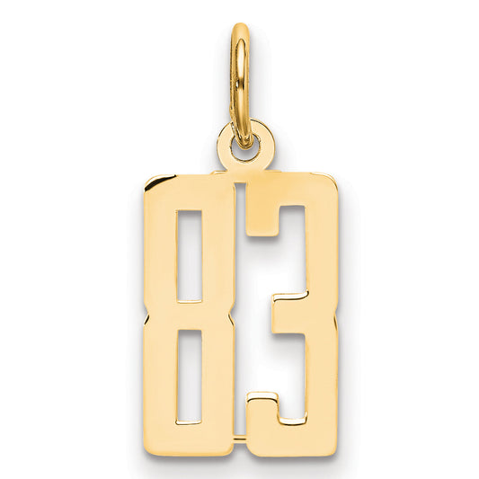 14K Yellow Gold Small Elongated Number 83 Charm