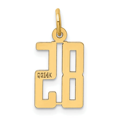 14K Yellow Gold Small Elongated Number 85 Charm