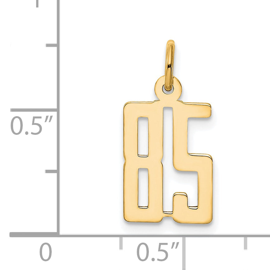 14K Yellow Gold Small Elongated Number 85 Charm